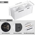 thumbnail image 6 of 48" Floating Bathroom Vanity with Double Resin Sink, Solid Wood Wall Mounted Bathroom Vanity with 3 Soft-Close Doors and Ample Storage, White, 6 of 9
