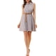thumbnail image 2 of Vestido sin mangas de media abertura con estampado floral para mujer Inspire Chic, largo hasta la rodilla, con cinturón, color púrpura claro, 2 of 8