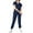 Dark Blue, variant on Vitastitch Scrubs for Women Set Clearance, Women's Scrubs Set 2-Piece Soft Breathable Lightweight Summer Nursing Uniform V-Neck Elastic Waist Stretch Fit Multi-Pocket Scrub Top & Pants