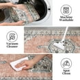 thumbnail image 3 of Hasoo Area Rug 9' x 12' Vintage Distressed Medallion Floral Area Rug for Living Room Washable Soft Indoor Floor Carpet, Orange, 3 of 7