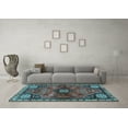 thumbnail image 3 of Ahgly Company Indoor Round Persian Light Blue Traditional Area Rugs, 4' Round, 3 of 4