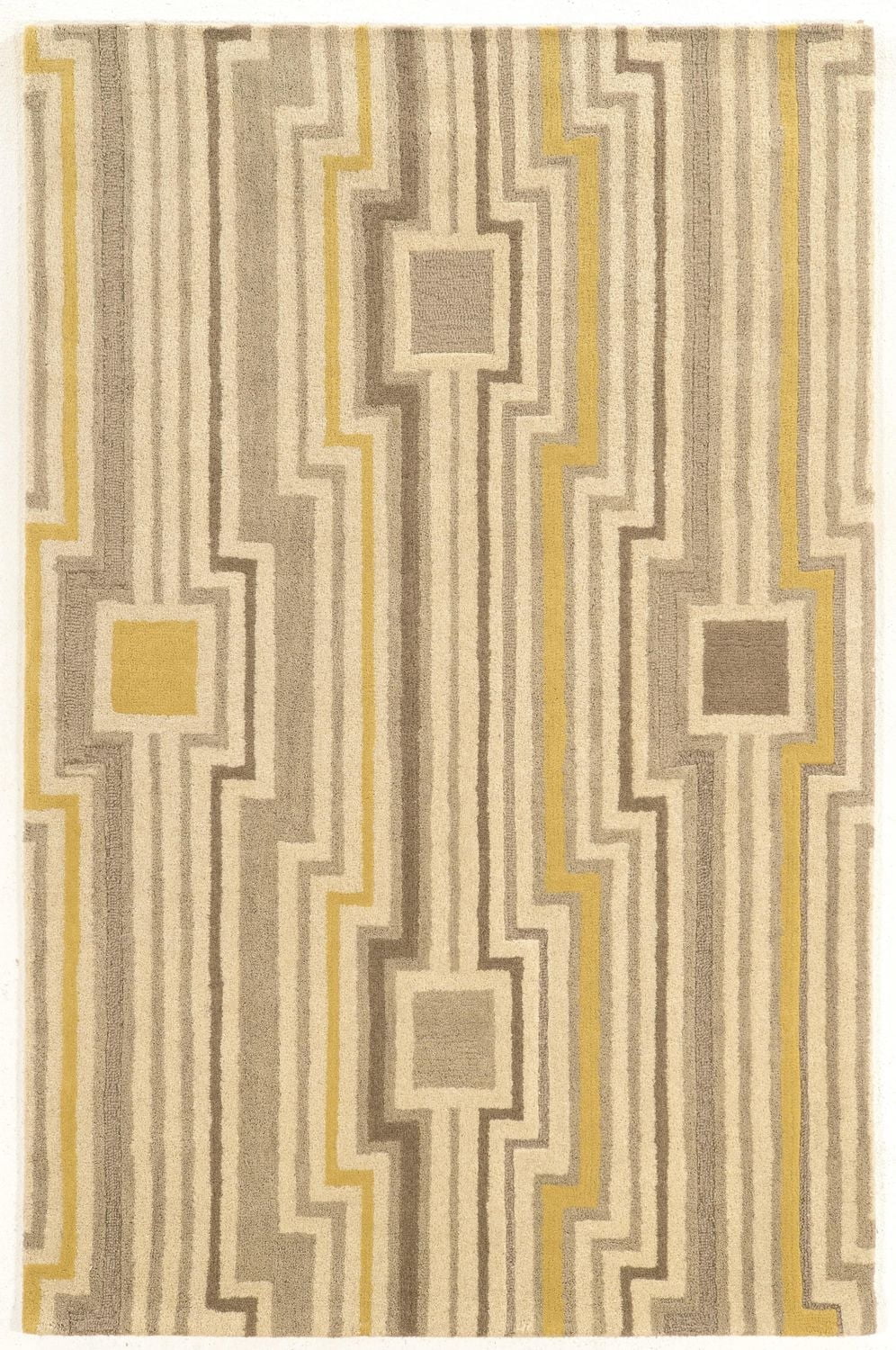 Aspire Wool Board Grey & Yellow 5' x 8' Area Rug