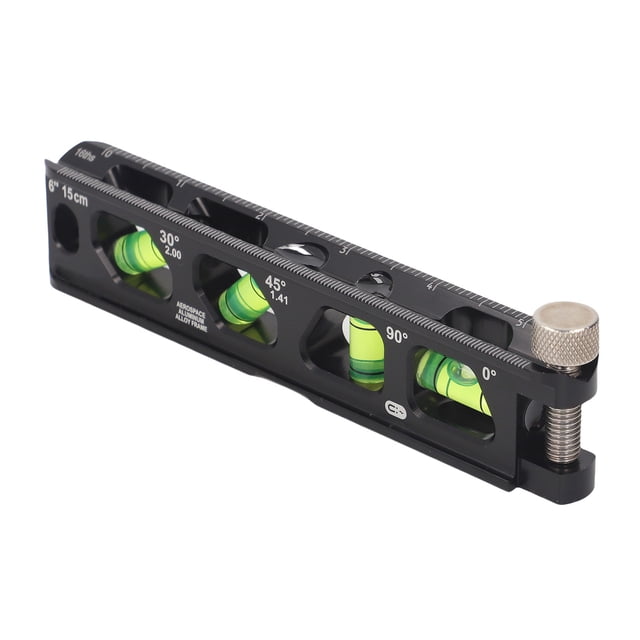 Mini Regla De Nivel, Nivel De Burbuja Magnético Rápido Y Preciso 4 Imanes Ajuste De Tornillo De Ala De Absorción 6 Pulgadas 15 Cm Para Medición De Tuberías