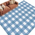 thumbnail image 2 of 5x8 Washable Area Rug, Sky Blue Plaid Non-Slip Large Rectangle Rug for Living Room Dining Room, Sky Blue Gradient Indoor Floor Mat for Home Decor, 2 of 9