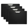 thumbnail image 1 of Uxcell 8.86 x 12.4 Inch Clipboard Landscape, 4 Pack A4 PP Plastic Office Clipboards Low Profile Clip, Black, 1 of 6