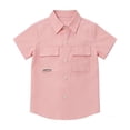 thumbnail image 2 of Boys Button Down Dress Shirts Size 3-4 Years Pink Soft Classic Short Sleeve T-Shirt Basic Comfortable Beach Summer Clothing, 2 of 6