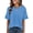 #Blue, variant on Womens V Neck Blouse Dressy Casual Short Sleeve Ruffle Summer Work Tops