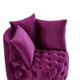 thumbnail image 3 of S-HOME Upholstered Tufted Leisure Chair In Fabric Modern Accent Chair For Stylish Living Room Decor，Violet, 3 of 5