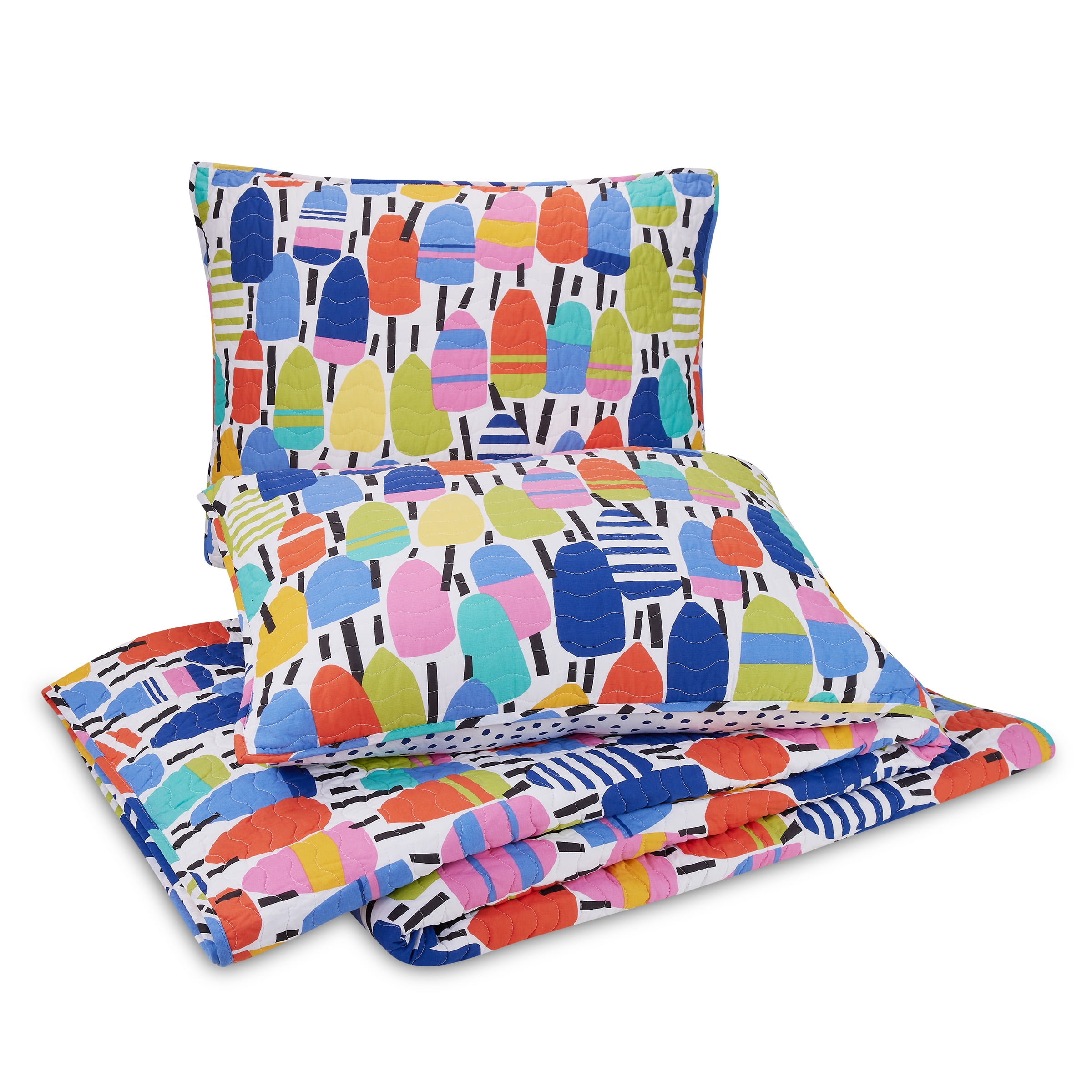 Makers Collection Buoys Multi-Color Cotton 2-Piece Quilt Set, Twin