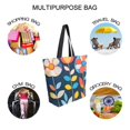 thumbnail image 7 of FORMRS Womens Canvas Tote Bag with Zipper Inner Pocket Shoulder Handbag, Simple Floral, 7 of 7