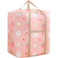 thumbnail image 1 of Storage Bag Large Comforter Storage for King Comforter Foldable Closet Organizers with Durable Handle and Zippers for Blanket Comforter Quilt Clothes Living Room Sheet, 75L, B-Pink Rabbit, 1 of 7