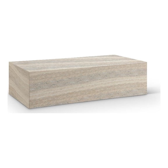 Meridian Furniture Piazza Travertine Finish Concrete Indoor/Outdoor Coffee Table