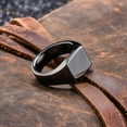 thumbnail image 5 of King Will Men's Silver Gunmetal Tungsten Signet Rings Thumb Pinky Biker Band Ring For Men High Polished Plain Wedding Statement Ring Comfort Fit, Size 11, 5 of 7