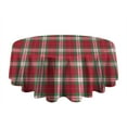 thumbnail image 5 of Red and Green Christmas Plaid Pattern Round Tablecloth 60"x60",Wrinkle Wipeable Table Cloth for Kitchen Dining Room Picnic Patio Party, 5 of 6