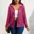 thumbnail image 4 of Women's Long Sleeve Sequin Jackets with Hoodie Open Front Sequin Cardigan Sweaters Blazer, 4 of 7