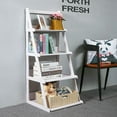 thumbnail image 2 of Ktaxon 4-Tier Wood Plastic Trapezoidal Bookshelf and Bookcase Storage Rack Waterproof, White, 2 of 6