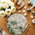 thumbnail image 2 of Summer Tropical Leaves Round 13 Inch Placemats Set of 2, Green Palm Trees Botanical HeatResistant Non Slip Place Mats for Dining Table, Wipeable Braided Kitchen Table Mats for Housewarming, 2 of 9