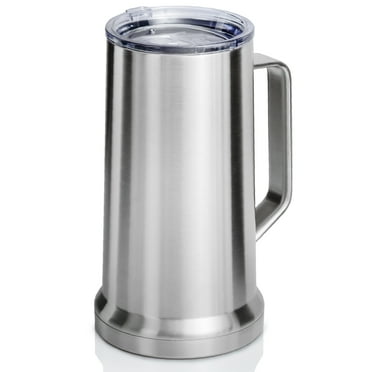 Maxam KTXSTEIN 22 oz Stein Double Wall Beer Mug with Lid & Handle