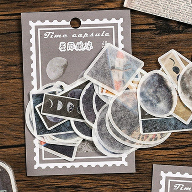 Cinta Adhesivo para álbum de recortes Cápsula de tiempo Pegatinas naturales Vintage para manualidades DIY Hugtrwg Para estrenar