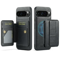 Dteck Detachable Wallet Case for Google Pixel 9 Pro XL,Magnetic Leather Card Slot Wallet 2 in 1 Case Shockproof Kickstand Cover for Google Pixel 9 Pro XL,Black