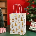 thumbnail image 4 of Honmine Christmas Gift Bags Santa Claus, White Gold Snowflake Printed Tote, Holiday Party Candy Packaging, 12pcs Paper Bags for Seasonal Gifts, 4 of 6