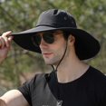 thumbnail image 3 of Sun Hats for Women Wide Brim Straw Fashion Hat Gardening Hat Beach Sun Breathable Spring Summer Vacation Sun Hat Black One Size, 3 of 3
