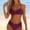 Purple, variant on Sentmoon Two Piece Swimsuit for Women Bikini Plus Size Women's Swimsuits Curvy Solid Color Spaghetti Strap Women Bathing Suit Beach Vacation Essentials for Vacation and Resort Wear S