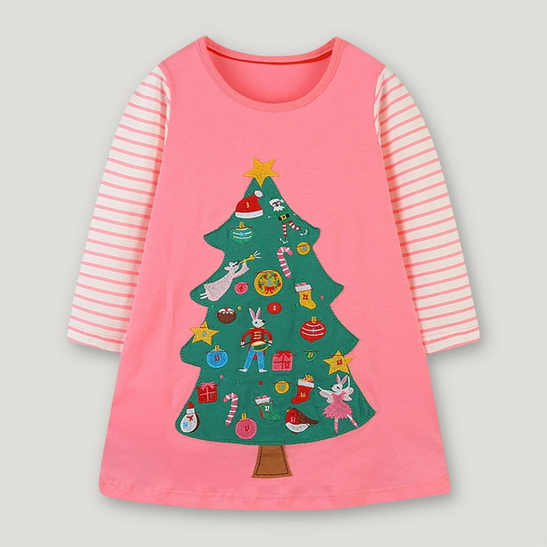 NIEWTR Toddler Girls Christmas Dress Children Christmas Long