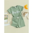 thumbnail image 3 of Hirigin Big Sister Big Brother Matching Outfits Toddler Baby Girl Boy Letter Embroidery Short Sleeve T Shirt and Shorts Summer Clothes, 3 of 8