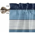 thumbnail image 5 of Kitchen Curtains Valance and Tiers 3 Piece Set, Blue Ombre Retro Farm Gradient Wood Grain Short Window Treatments Rod Pocket Tier and Valance for Cafe Laundry Room Bathroom Decor 24-Inch Tier Set, 5 of 6