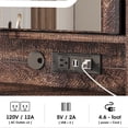 thumbnail image 6 of Vabches Farmhouse Makeup Vanity Desk with Sliding Mirror Vanity Table with 3 Drawers,2 Cabinets and Charging Station, Brown, 6 of 11