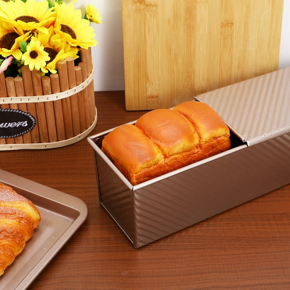 PENIKOKO Large Rectangular Loaf Pan for Bread Baking Non-Stick Kitchen Bread Box Set