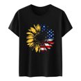 thumbnail image 4 of Débardeurs d'Été Grande Taille pour Femmes Hauts d'Été pour Femmes Imprimé Fête de l'Indépendance Vacances Manches Courtes Col Rond Décontracté Coupe Ample T-Shirts Graphiques Col en V T-Shirt Femme en Liquidation, 4 of 4