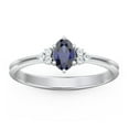 thumbnail image 2 of Birthstone Oval Ring with Shoulder Accents - Blue Sapphire (September), 2 of 5