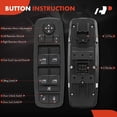 thumbnail image 4 of A-Premium Driver Side Master Power Window Switch Compatible with Chrysler 200 2017, Pacifica 2018-2021, Voyager 2020-2021, Without Folding Mirror, Replace# 68275252AC, 68275252AD, DWS2252, 4 of 6