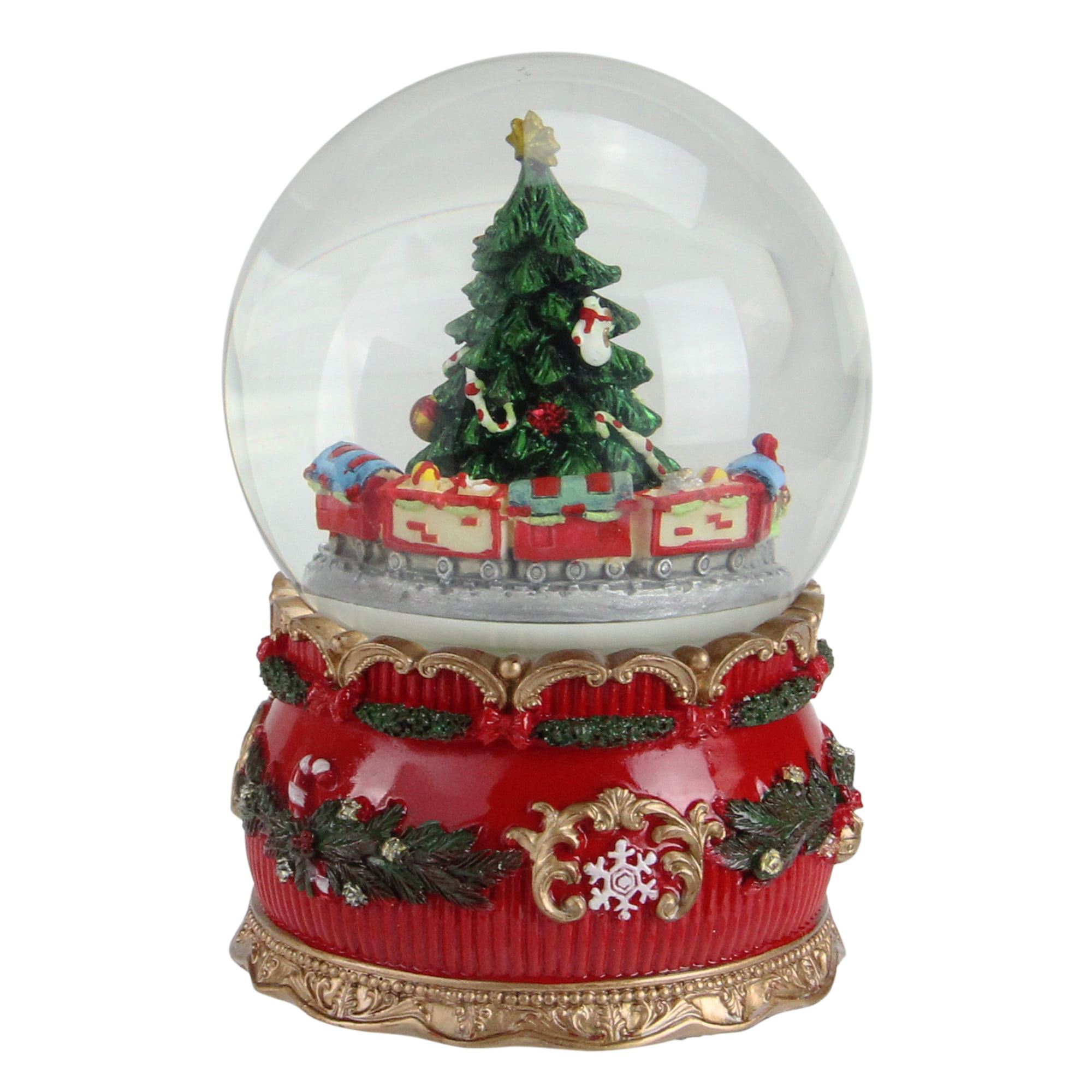 6" Musical Christmas Tree and Train Animated Water Globe