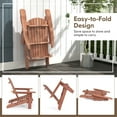thumbnail image 6 of Gymax Folding Adirondack Chair Set of 2 w/ High Backrest & Wide Armrests Wooden Brown, 6 of 9