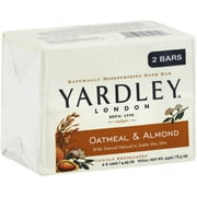 Yardley London Moisturizing Bars Oatmeal & Almond - 2 pack, 4.25 oz bars (Pack of 4)