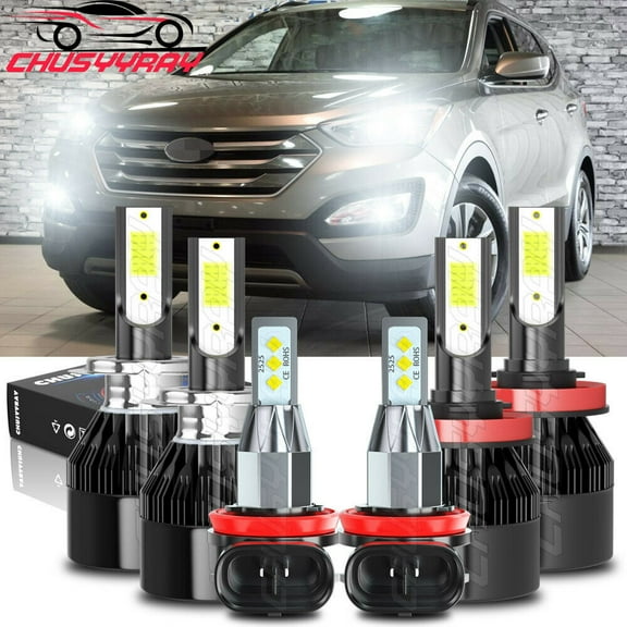 For Ford Fusion 2006-2016 LED Headlight High&Low Beam Fog Light Bulbs Kit 6000K