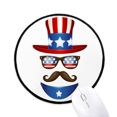 thumbnail image 1 of America Uncle Sam I Want You Mouse Pad Desktop Office Round Mat for Computer, 1 of 2