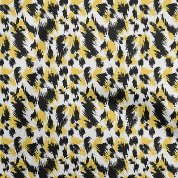 oneOone Cotton Poplin Twill Yellow Fabric Animal Skin Sewing Fabric By The Yard Printed Diy Clothing Sewing Supplies 56 Inch Wide
