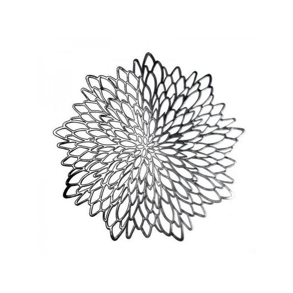 PVC Placemat Hollowed Gold Stamping Placemat Hibiscus Flowers Unique Placemat