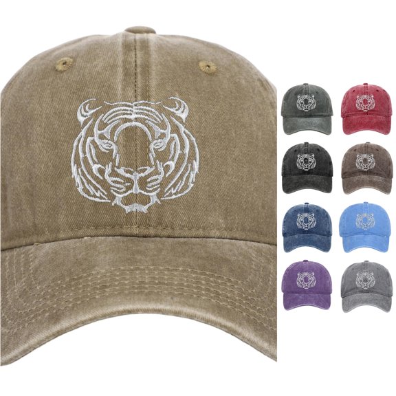 XIAOCHA Vintage Washed Embroidered Dad Hat for Women Adjustable Hat Band Outdoor Daily Ball Cap,Khaki