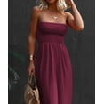 thumbnail image 5 of Sherrylily Women Sleeveless Strapless Wide Leg Jumpsuits Summer Casual Loose Smocked Chiffon Jumpsuit Rompers with Pockets, 5 of 6