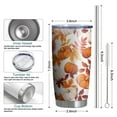 thumbnail image 6 of 20oz Tumblers Fall Pumpkins Leaves Pattern Stainless Steel Vacuum Insulated Double Wall Travel Tumbler Cups Mug with Lid and Straw,Cleaning Brush for Cold & Hot Drinks, 6 of 7