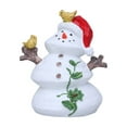 thumbnail image 1 of Figuras de muñeco de nieve y pájaro de resina pintadas a mano: decoración navideña, sin montaje, para mesa o repisa, regalo o colección, 1 of 4