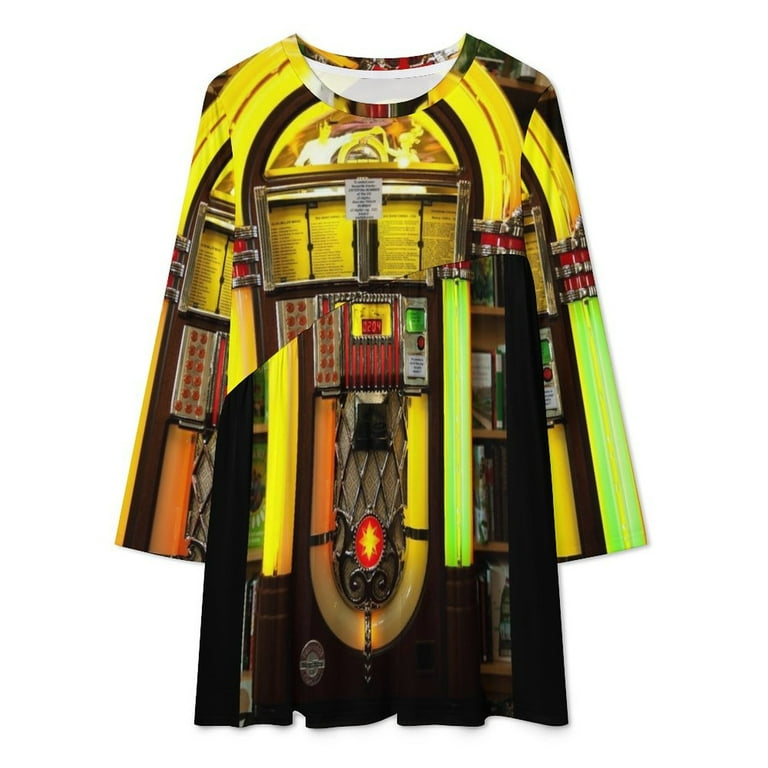 Rock and Roll Vintage Jukebox Long Sleeved Dress women"s fashion dresses elegant chic wedding evening dresses - Walmart.com Rock and Roll Vintage Jukebox Long Sleeved Dress women"s fashion dresses elegant chic wedding evening dresses - Walmart.com