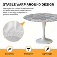 thumbnail image 6 of Pink Floral Elastic Fitted Round Table Cover Farmhouse Blue Vintage Floral Waterproof Outdoor Tablecloth for Holiday Party, Picnic, Patio & Dining Fits Tables Up to 55"-60", 6 of 8
