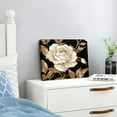 thumbnail image 3 of Fenyluxe Floral Wallpaper White Rose Gold Leaf Canvas Wall Art 20x16in, 3 of 6