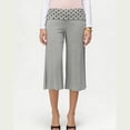 thumbnail image 4 of Gaucho Pants for Women Fold Over Low Rise Wide Leg Yoga Capri Pants Summer Comfy Flowy Lounge Culottes Pants, S, 4 of 8